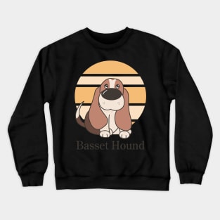 Cute Dogs illustrations - Basset Hound Crewneck Sweatshirt